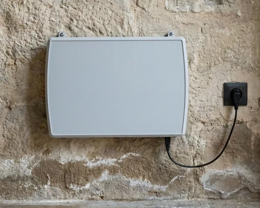 Sistema ATE instalado em parede deteriorada por humidade ascensional